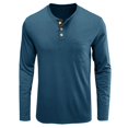 thumbnail image 3 of IROINNID Reduced Button Down Shirts for Men Long-Sleeve Beefy Muscle Basic Solid Pure Color Blouse Tee Shirt Top Long Sleeve Round-Neck Blouses & Shirts,Blue, 3 of 5