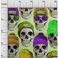 thumbnail image 1 of oneOone Viscose Chiffon Lime Green Fabric Skull Sewing Craft Projects Fabric Prints By Yard 42 Inch Wide, 1 of 4