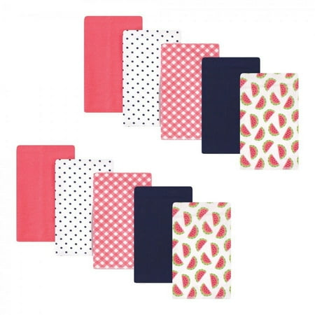 UPC: 0660168534627 | Hudson Baby Infant Girl Cotton Flannel Burp Cloths  Watermelon  One Size