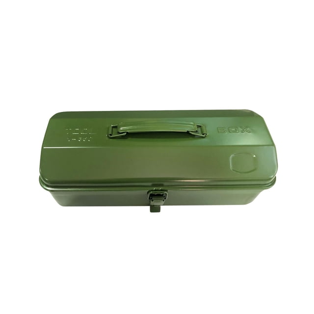 Caja de herramientas de metal de 15 pulgadas para reparación de automóviles con cerradura de pestillo, mecánico profesional Verde