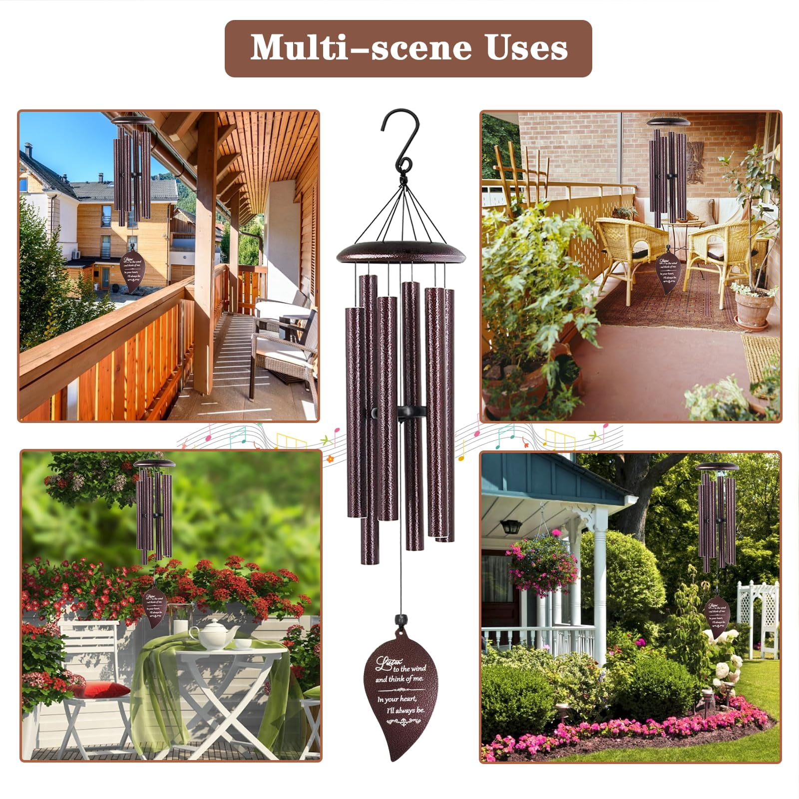 Sympathy Gift  32'' Memorial Wind Chimes For Loss Of Loved One Mother Father Miscarriage Bereavement/condolence/funeral Gifts Windchimes In Memory A (bronze)