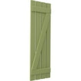 thumbnail image 3 of Ekena Millwork 15 1/2"W x 60"H Americraft Four Board (2 Batten) Exterior Real Wood Spaced Board-n-Batten Shutters w/ Z-Bar (Per Pair), Moss Green, 3 of 10
