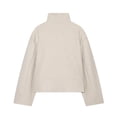 thumbnail image 5 of Kezqiaxn Women's Coats Fashion Long Sleeve Button Stand Collar Winter Loose Casual Jacket Lounge Outwear Cute Clothes Beige L, 5 of 6