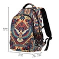 thumbnail image 2 of FORMRS Unisex Backpack Elementary School Travel Bookbag with Reflective Stripes, Beige Geometric Eagle, 2 of 7