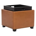 thumbnail image 5 of Safavieh Carter Leather Tray Ottoman in Saddle, 5 of 5
