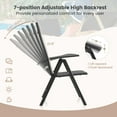 thumbnail image 2 of Gymax 4PCS Patio Folding Dining Chair w/ 7-Level Adjustable High Backrest for Garden Black, 2 of 8