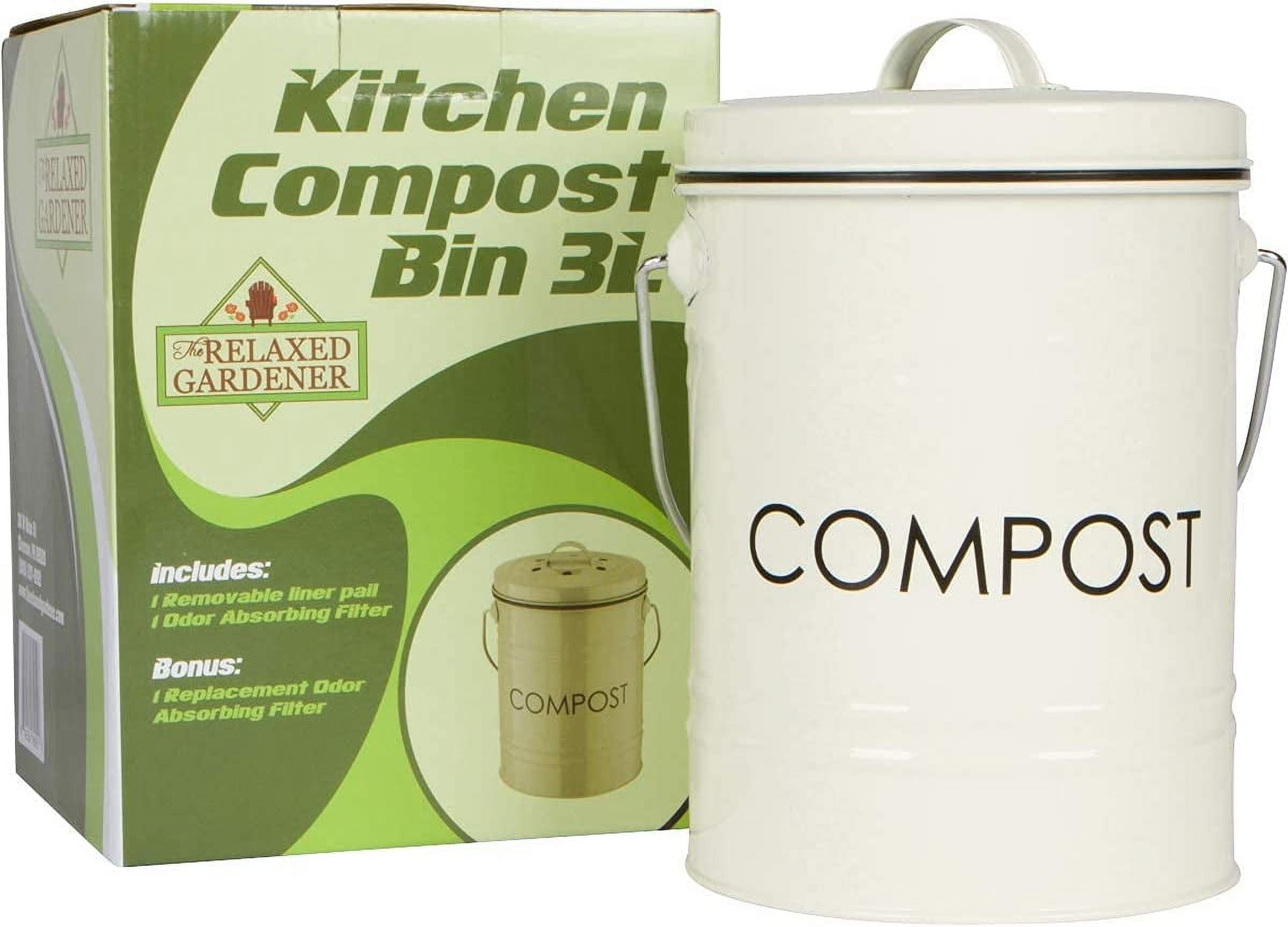 BelleMark Kitchen Compost Bin- Rust Proof Stainless Steel Insert, Countertop  Compost Bin with Lid and Acacia Wood Box- Small Compost Bin Kitchen