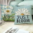 thumbnail image 3 of Spring Summer Daisy Flower Decorative Throw Pillow Covers 18 x 18 Set of 4, Sunshine Floral Buffalo Plaid Check Stripes Cushion Case Decor, Just Bloom Farmhouse Decoration for Sofa Couch, 3 of 5