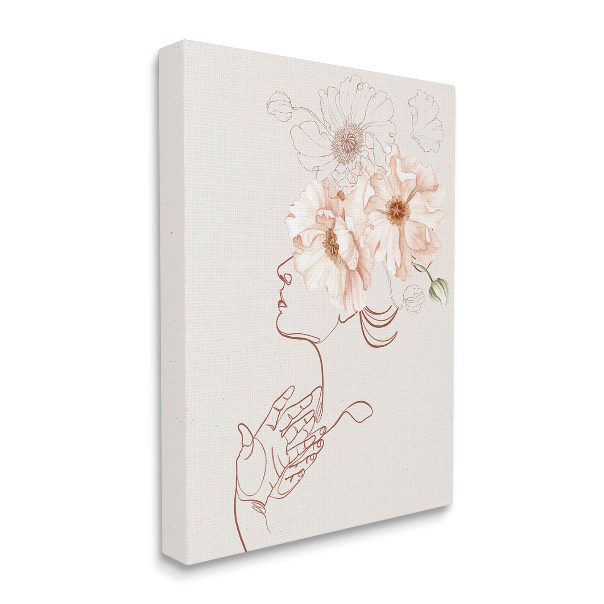 Stupell Industries Simple Pink Botanical Pattern Bouquet Person Outline Canvas Wall Art, 30 x 40, Design by Ros Ruseva