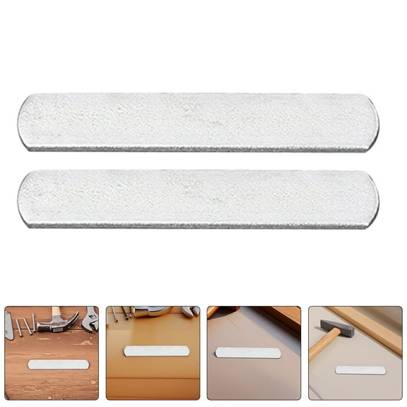 Beaupretty Electroplated Steel Flat Weights Silver 8Pcs 4.72X0.98X0.28in