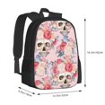 thumbnail image 3 of XMXT Travel Laptop Backpack for School Work, Pink Roses Skeleton Butterflies Large Capacity Bookbag Travel Bag Backpacks for Women Men, 3 of 9