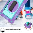 thumbnail image 3 of for Samsung Galaxy Tab S10 Plus 2024/S9 Plus 2023/S8 Plus 2022/S7 FE 2021/S7 Plus 2020 12.4 Inch,360 Kickstand Handle Wrist Strap Armor Heavy Duty Rugged Cover + Adjustable Shoulder Strap,Purple+Blue, 3 of 7