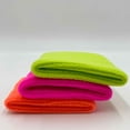thumbnail image 4 of Couver Unisex Athletic Wrist Sweatbands 2-Pair Dual Layer Neon Nylon Neon Green, 4 of 8