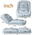 thumbnail image 6 of 42.5'' Foldable Human Dog Bed with Adjustable Backrest, Multifunctional Upholstered Sofa Bed with 2 Pillows, Pet Sleeping Bed for Bedroom, Living Room, Blue, 6 of 6