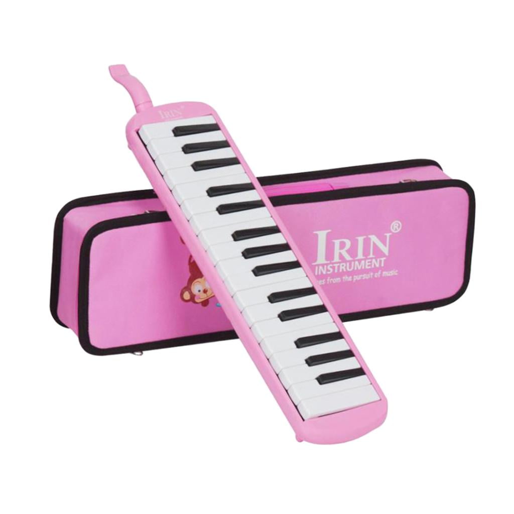 Pink ammoon Melodica 32 Keys Piano Instrument with Carry Case for Music Lovers Beginners Kids 