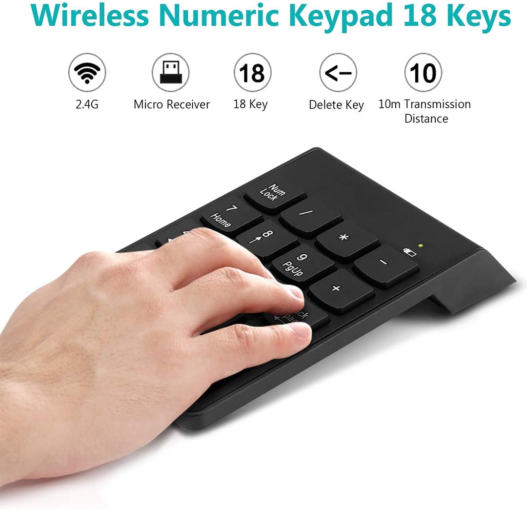 Numeric Keypad,2.4GHz Portable Number Pad Wireless Number Pad with USB