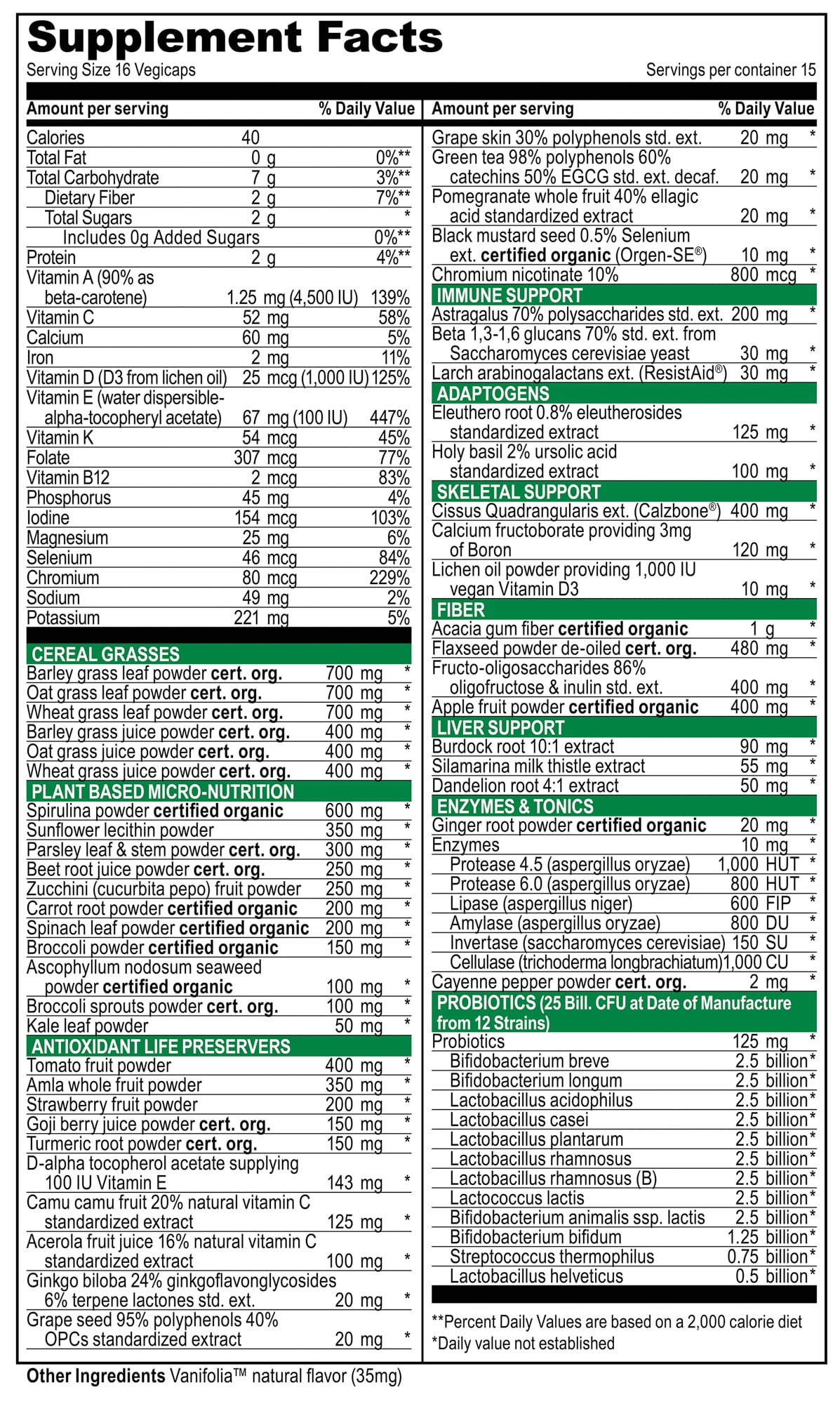 Green Vibrance Caps, 240 count
