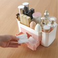 thumbnail image 4 of Caja de almacenamiento de cosméticos para mujeres, estante de almacenamiento a prueba de polvo, cajón de escritorio, tocador para el hogar, organizador de cuidado de la piel, 4 of 6