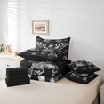 thumbnail image 6 of Homewish Goth Skull Moths 7-Piece Twin Bedding,Vintage Flowers Bedding Comforter Set,Black Gray,Halloween Bed Set,Black Reversible, 6 of 8