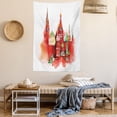 thumbnail image 2 of Russian Tapestry, Watercolor Look Painting of Red Square, Wall Hanging for Bedroom Living Room Dorm Decor, 60W X 80L Inches, Burnt Sienna Pale Yellow Pistachio Green Peacock Green, by Ambesonne, 2 of 5