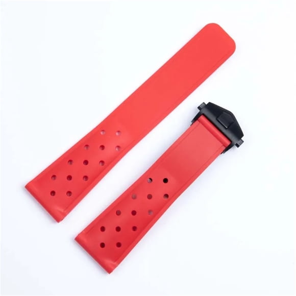 WANGQ 22mm Breathable Silicone Watchband Fit For TAG Heuer F1 Fit For CAZ201 WAZ2113 CAZ1010 Watch Strap Soft Rubber Bracelet And Folding Buckle