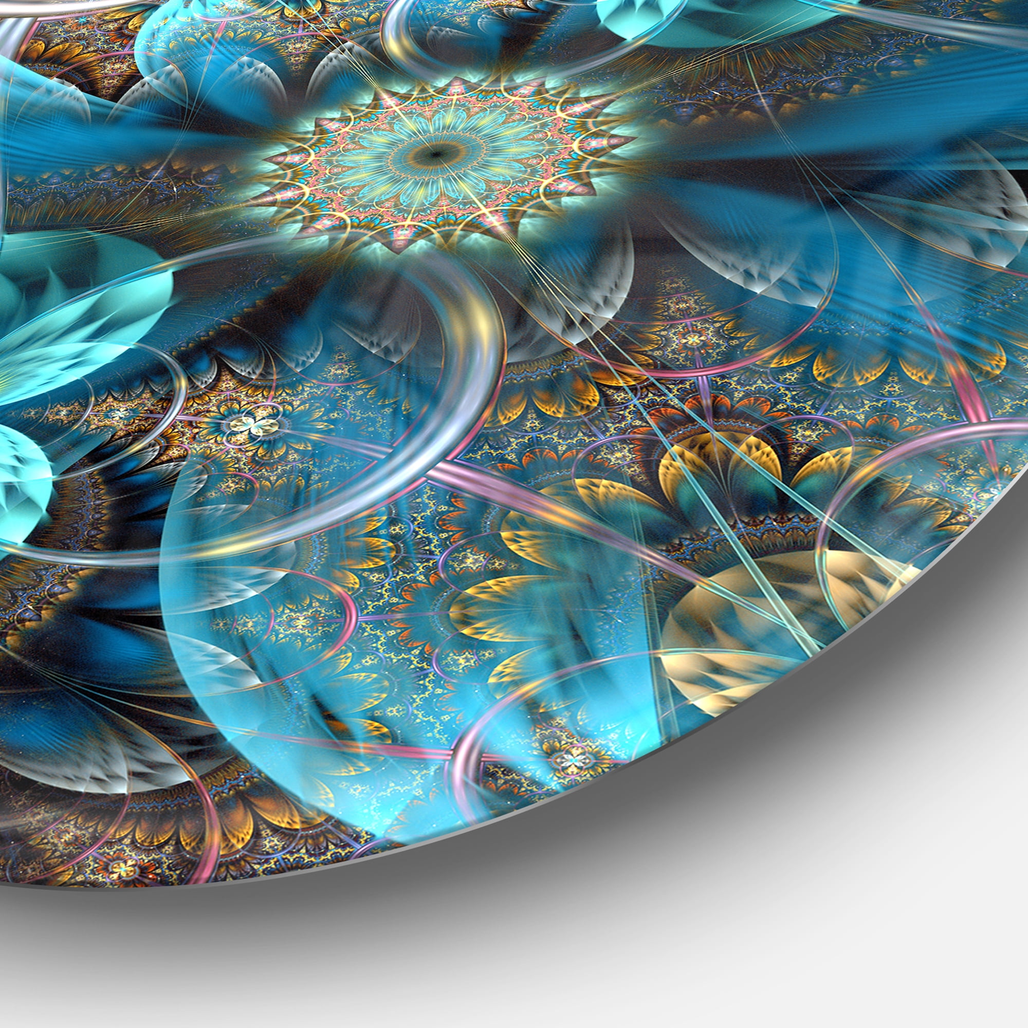 Fractal Blue Flowers 23 in x 23 in Painting Art Prints, by Designart