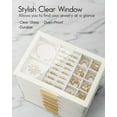thumbnail image 3 of 6 Layer Jewelry Box for Women, Glass Lid Jewelry Organizer with 6 Drawers for Necklaces Rings Earrings Bracelets - Cloud White, 3 of 19