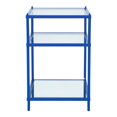 thumbnail image 3 of Furniture of America Table d'Appoint à 2 Tablettes avec Dessus en Verre, Bleu, 3 of 5