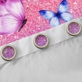 thumbnail image 4 of Manfei Teens Kawaii Butterfly Curtains Pack of 2 (42x84 Each), Pink Blue Glitter Stars Galaxy Curtains Blackout, Cartoon Animal Bedroom Curtains, Window Curtains Bedroom Decor, 4 of 6