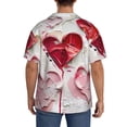 thumbnail image 3 of Vsdgher Textured Heart Abstract Art Men's Cuban Shirt, Hawaiian Shirts, Business Casual Button Down Shirts, Short Sleeve Shirt-4X-Large, 3 of 5