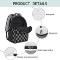 thumbnail image 4 of Gray and Black Checkered Pattern Backpack for School, Cute School Bag with Adjustable Shoulder Straps and Padded Back, 15.3"x11"x6.7", 4 of 5