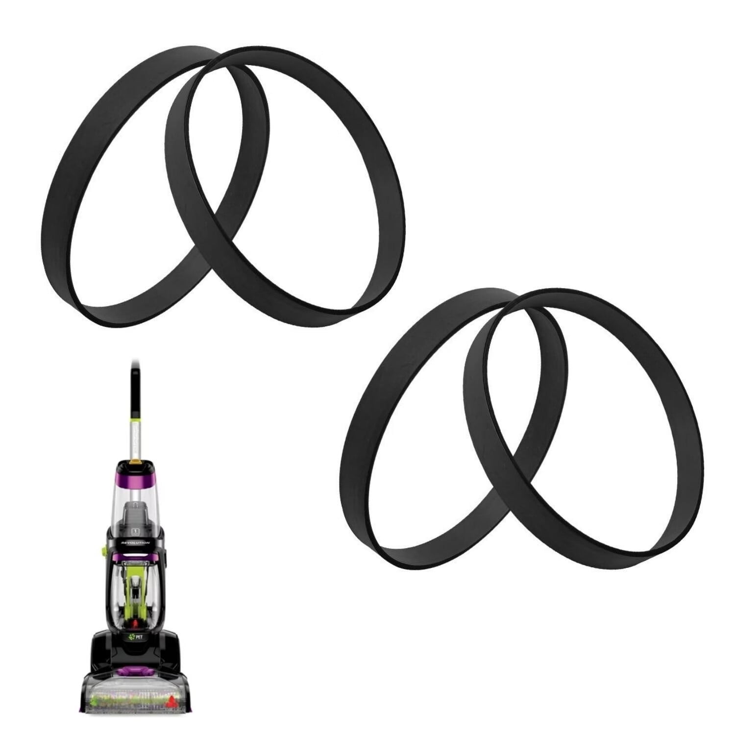 4 Packs Vacuum Belts Replacement for Bissell ProHeat 2X Revolution Pet
