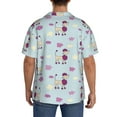 thumbnail image 3 of KLL Poodle Dog Print Men's Shirt Short Sleeve Button Down Summer Cuba Beach Shirts- XX-Large, 3 of 5