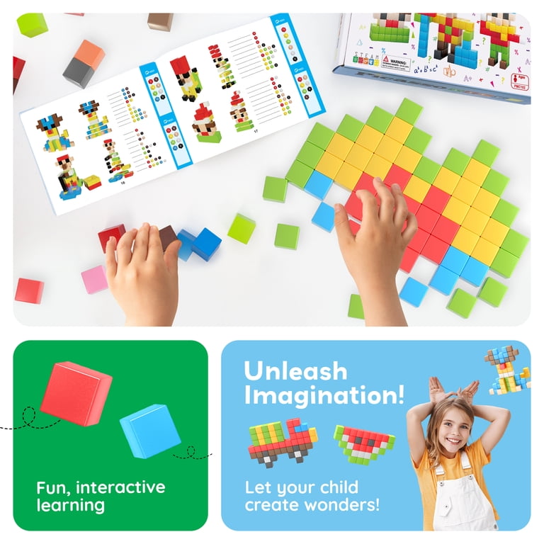 Magnetic Blocks Building Set, 102 Pieces with Idea Book photo 3