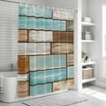 thumbnail image 5 of Blue Brown Vintage Shower Curtain Set - 48" x 72" Washable Bathtub Curtain with 12 Hooks, Retro Farmhouse Elegant Pastoral Waterproof Fabric Stall Shower Curtains for Bathroom/Bathtub Décor, 5 of 6
