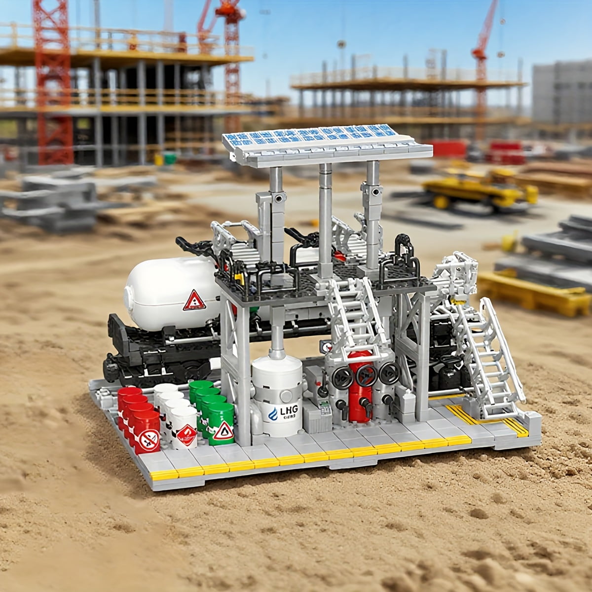 Honchoes Natural Gas Storage Center Building Set for Adults Compatible with Lego City Architecture Model 704Pcs