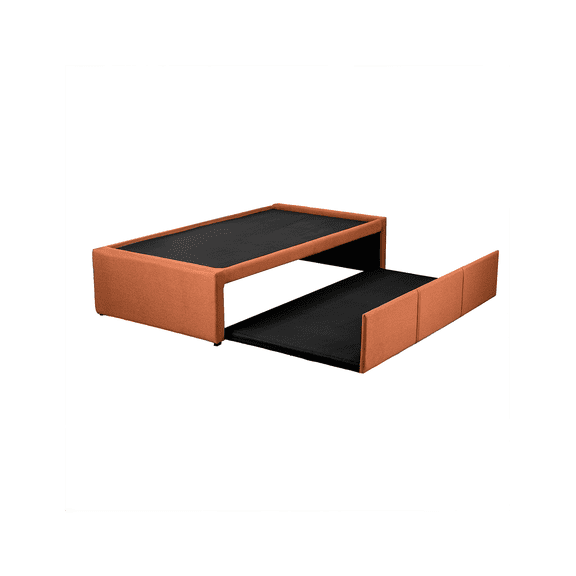 Cama Doble Matrimonial Roomi Resistente Y Cómoda Color Mandarina
