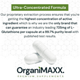 thumbnail image 3 of Glutathione 725mg Per Capsule OrganiMAXX L-Glutathione One A Day capsules. Glutathione Supplements for Antioxidant And Detox Support., 3 of 7