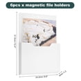 thumbnail image 2 of Paquete de 6 Soportes de Archivos Magnéticos, Organizador de Archivos Magnéticos para Refrigerador, Gabinetes, Revistas, Correo, Blanco, 2 of 7