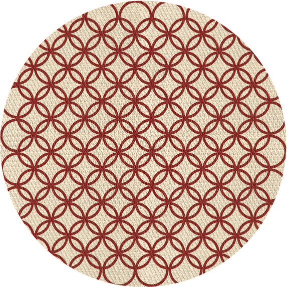 Ahgly Company Machine Washable Indoor Round Transitional Grapefruit Red Area Rugs, 7' Round
