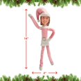 thumbnail image 3 of Party Monkeys Bend And Pose Pink Timeless Holiday Charm Martha Elf Adorno De 35 Cm - Decoración De Elfo De Navidad Rosa Hecha A Mano Para Estante De Repisa De Árbol Y Decoración De Fiesta Navideña, 3 of 5