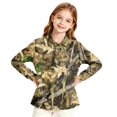 thumbnail image 5 of Abcomgle Girls Uniform Shirts Size 10 Long Sleeve Pique Polo Shirt with Collar Camouflage Button Down School Uniform for Girls Moisture-Wicking Comfort Girls Blouse, 5 of 7