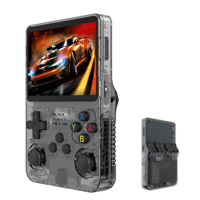 Consola de videojuegos portátil retro Consola de videojuegos portátil retro R36S Pantalla IPS de 3,5 pulgadas para niños (64G gris)