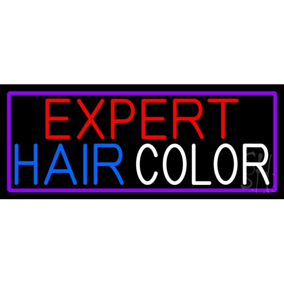 Expert Hair Color LED Neon Sign 10 x 24 - inches, Black Square Cut Acrylic Backing, with Dimmer - Bright and Premium built indoor LED Neon Sign for Defence Force.
