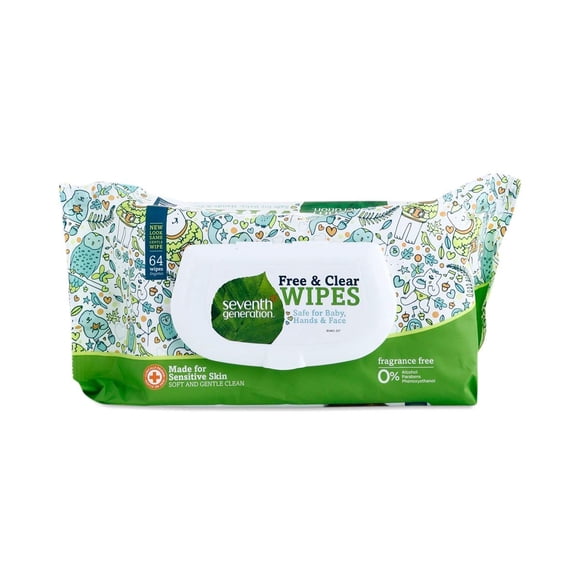 Toallitas para Bebé Seventh Generation 64 Unidades Gruesas y Suaves 19x17 cm