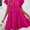 Rose Red, variant on MORTTIC Women's Ruffle Sleeve Round Neck Casual Mini Dress Loose Fit Summer Swing Dress, S