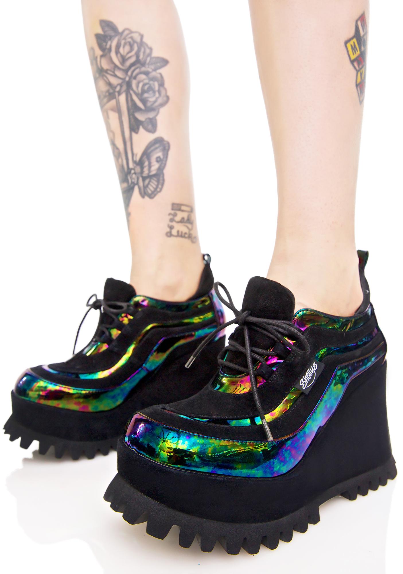 iridescent platform sneakers