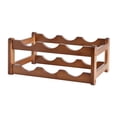thumbnail image 4 of Estante de madera para vino tinto, soporte para vino, soporte para vino, ideal para el hogar y la sala de estar. 2 Capas 6 Botellas, 4 of 9
