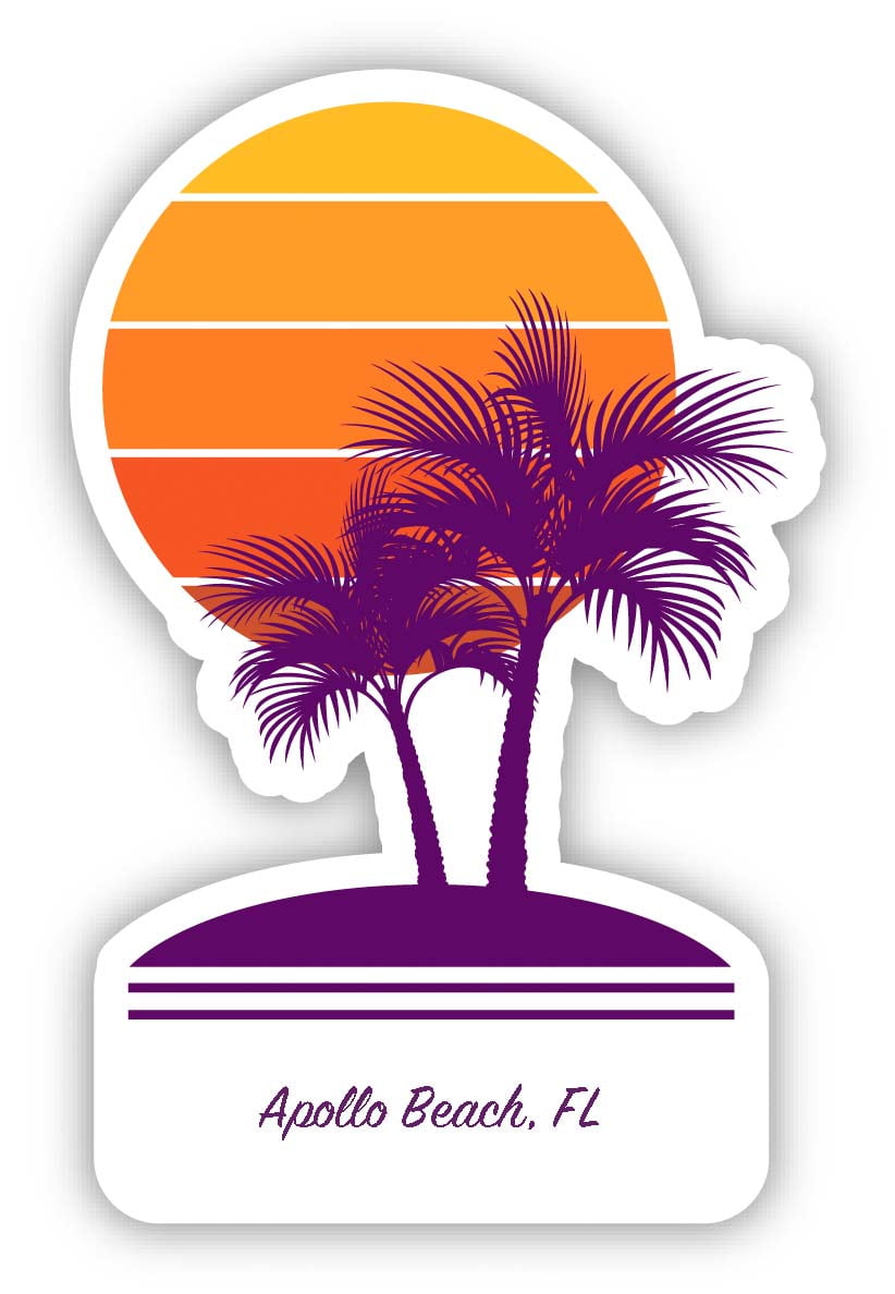 Apollo Beach Florida Souvenir 4 Inch Vinyl Decal Sticker Palm design -  Walmart.com