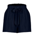 thumbnail image 4 of ZLBDYG Teen Cotton Linen Shorts Girls Oversized Elastic Waist Wide Leg Shorts Drawstring Summer Casual Beach Short Pants with Pocket, 4 of 4